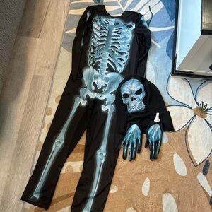 Kids Skeleton Costume with Blue Accents 4 costumes for dress up youth medium